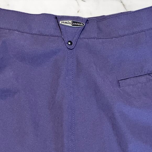 Vintage Jamie Sadock Shorts Plus Sz 18 Golf High Waist Zip Pockets Purple Blue - Picture 9 of 9